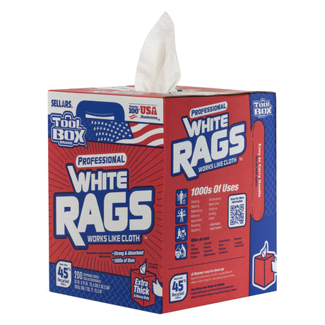 Box of White Rags, 6/Case