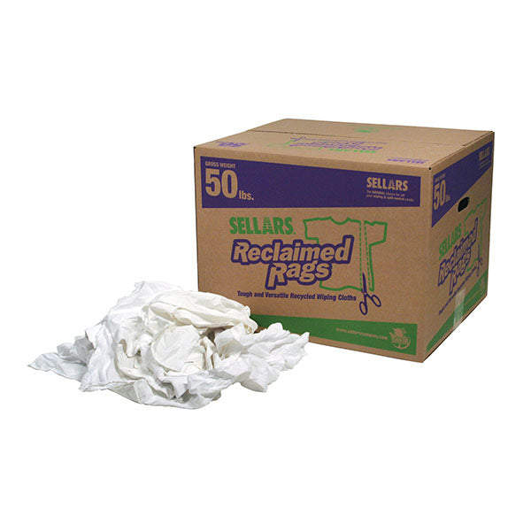 Reclaimed Pure White Rags- 50lb box