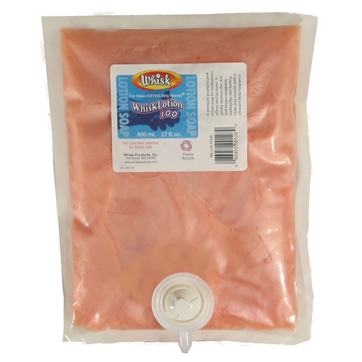 WhiskLotion 100 Pink Lotion Soap, 1000 mL, 8/Case